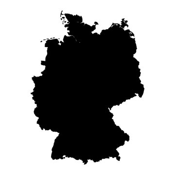 Black Germany Border Outline Shape