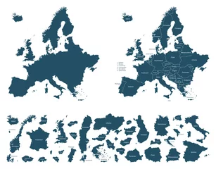 Deurstickers Europa detaillierte Karten - Vektor (beschriftet) © ii-graphics
