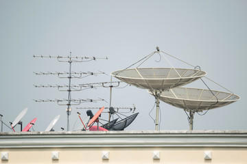 Satellite dish on the roof.