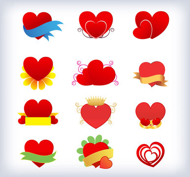 Heart icon or Love logo cut heart