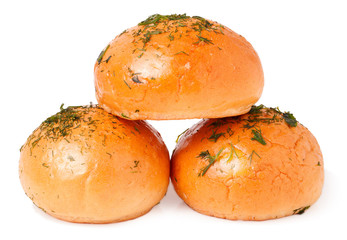 garlic bread isolated on white