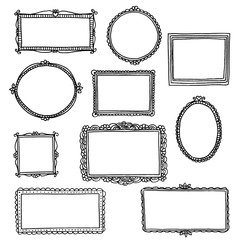 Hand drawn doodle frames