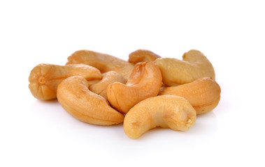 Cashews on white background