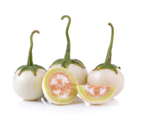 white eggplant on white background