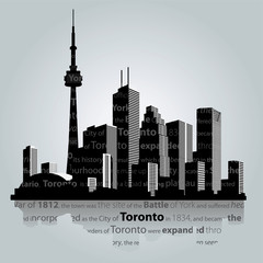 Vector illustration. Toronto city silhouette.