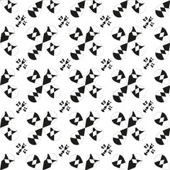 Fototapeta na wymiar Seamless abstract floral pattern black and white.