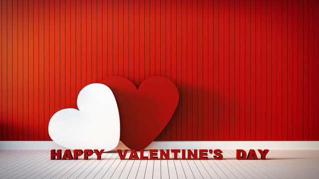 Heart & Love for Valentine's day / 3D render image
