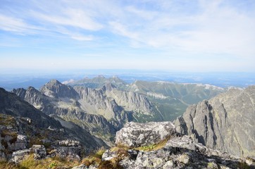 View of tatra mountains from Lomnicky stit peak