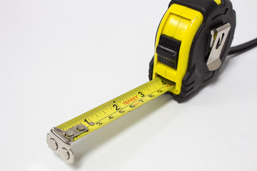 Yellow tape measure 5 meters.