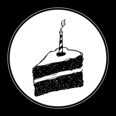 Simple doodle of a slice of cake