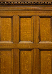 Beautiful antique solid oak panelling with egg and dart cornice © sas
