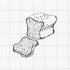 Zelfklevend Fotobehang Simple doodle of a loaf of bread © Christopher Hall