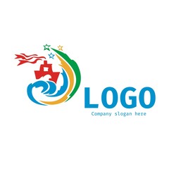 Fototapeta premium Vector of Celebration icon. Ship. Hotel resort beach relaxation. Business icon for the company. Design element. Vector illustration.