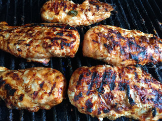 Fresh Grilled Chicken Cooking on the Barbecue