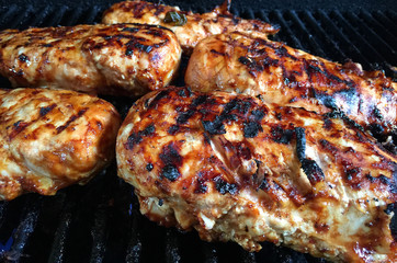 Fresh Grilled Chicken Cooking on the Barbecue