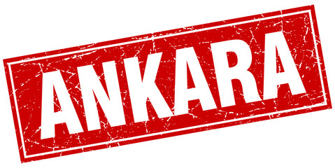 Ankara red square grunge vintage isolated stamp