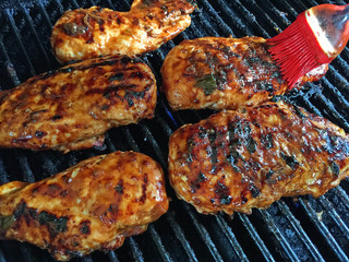 Fresh Grilled Chicken Cooking on the Barbecue