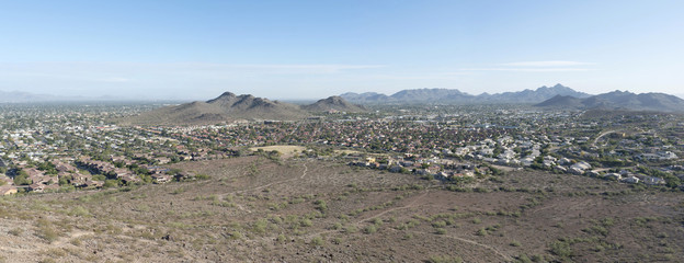 large panorama taken from a from hill of Phoenix, Arizona 