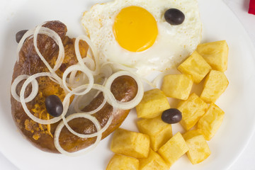 Egg fried and sausage