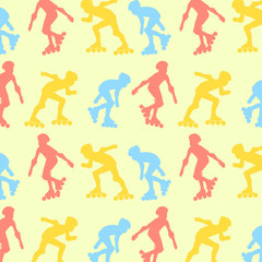 Roller skating pattern vector background concept