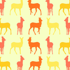 Doe deer animal seamless pattern colorful vector wallpaper for k