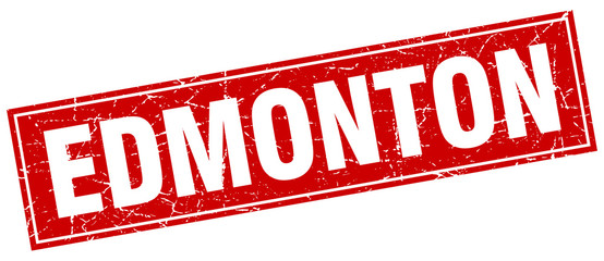 Edmonton red square grunge vintage isolated stamp