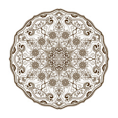 Vector floral mandala in indian style. Mehndi ornamental flower