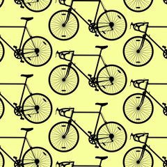 Bicycle pattern wallpaper vintage retro vector background concep
