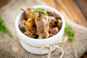 chicken gizzards stewed with vegetables