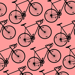 Bicycle pattern wallpaper vintage retro vector background concep