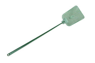 Plastic fly swatter isolated on white with clipping path