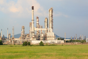 Oil refinery plant at field in industrial estate