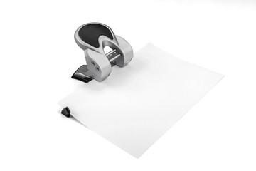 Office paper perforator isolated on white with clipping path