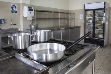 Professional kitchen in modern building.