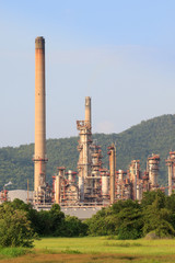 Petrochemical plant at field in industrial estate