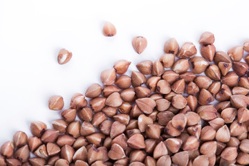 Dry buckwheat macro texture background