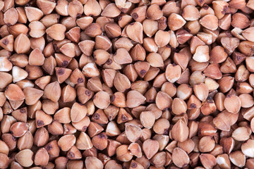 Dry buckwheat macro texture background
