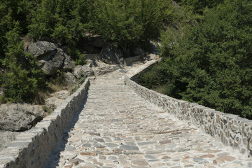 The Devil's Bridge near Ardino in Bulgaria is an ancient bridge..