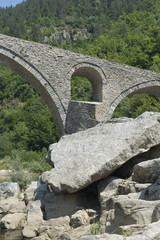 Fototapeta na wymiar view of Devil's Bridge near Ardino town, Kardzhali Region, Bulga