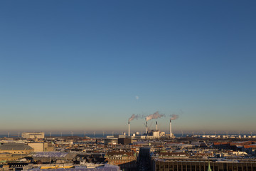 Copenhagen Skyline View with Amager Power Plant
