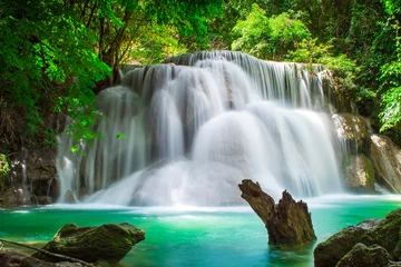 Fototapeten Huay Mae Khamin waterfall in tropical forest,Thailand  © totojang1977