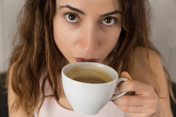 Woman enjoying her coffee