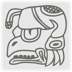 monochrome icon with glyphs of the Maya periods calendar names for your design
