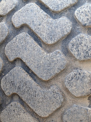 Close Up of a Construction Vehicles Tires Treads