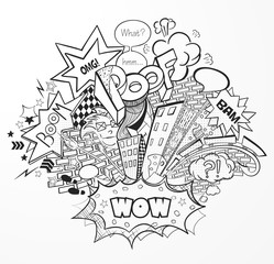 Vector comic illustration.