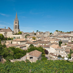 Fototapeta na wymiar Vineyard and town of Saint-Emilion, France