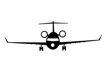 Illustration of plane silhouette on a white