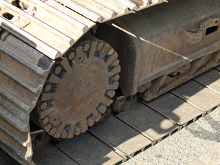 Closeup Details of Heavy Duty Construction Equipment
