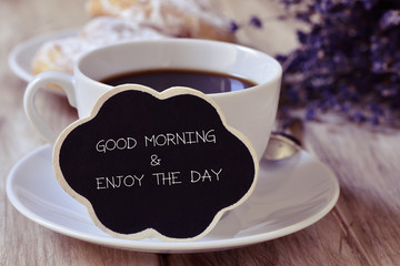 breakfast and text good morning and enjoy the day