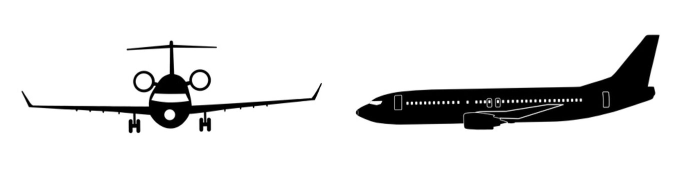 Fototapeta Illustration of plane silhouette on a white